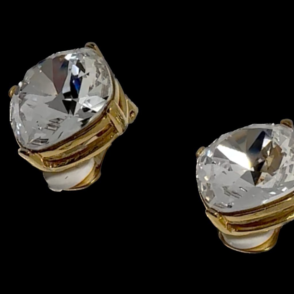 Kenneth Jay Lane Cubic Zirconia 4 Prong Clip Earring 34 Inches 120$